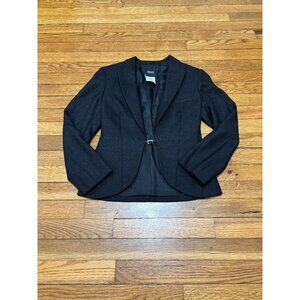 VERSUS by Versace Womens Blazer Jacket Size 24/38 Black Glitter Buckle Wool